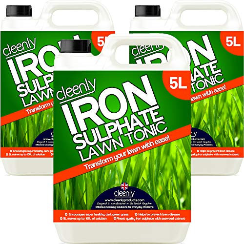 Cleenly Iron Sulphate Lawn Tonic Liquid - Transforms Lawns, Hardens Turf and Greens Grass - Helps to Prevent Lawn Disease and Fungal Attacks (15 Litres)