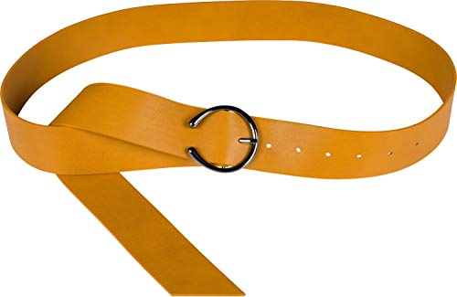 styleBREAKER Damen Einfarbiger Taillengürtel mit Schließe in Hufeisen Form, Unifarben, Hüftgürtel, Onesize 03010120, Farbe:Curry