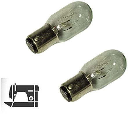 oniroview Lot de 2 ampoules de rechange pour machine à coudre BA15D 25W 220V baïonnette incandescente compatible pour Singer, Necchi, Janome, dimmable