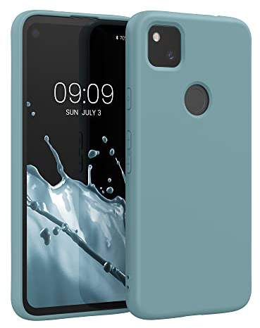 kwmobile Hülle kompatibel mit Google Pixel 4a Hülle - gummierte TPU Silikon Handyhülle - Schutzhülle für kabelloses Laden - Case in Arctic Night