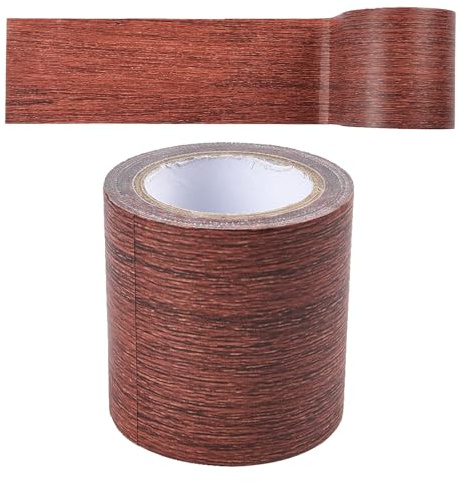 SagaSave Cinta adhesiva de reparación, 57 mm de ancho, 4,57 m cinta adhesiva de imitación de veta de madera, borde de papel tapiz con veta de madera para reparación de rayones en muebles (F)