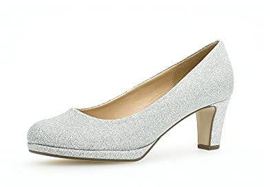 Gabor Damen Klassische Pumps, Frauen Absatzschuhe,stöckelschuhe,Businessschuhe,büro,Office,elegant,high Heels,Heels,Silber,39 EU / 6 UK