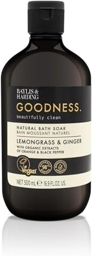 Baylis & Harding Goodness Lemongrass & Ginger Bath Soak, 500 ml (Pack of 1) - Vegan Friendly