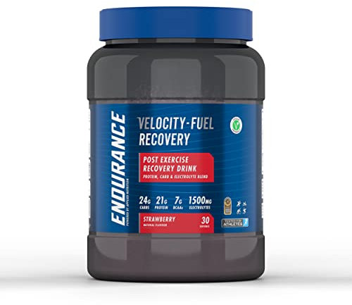 Applied Nutrition Endurance - Post Exercise Recovery Drink, Protein Powder with Carbohydrates Electrolytes BCAAs Vitamins & Minerals (1.5kg - 30 Servings) (Strawberry)