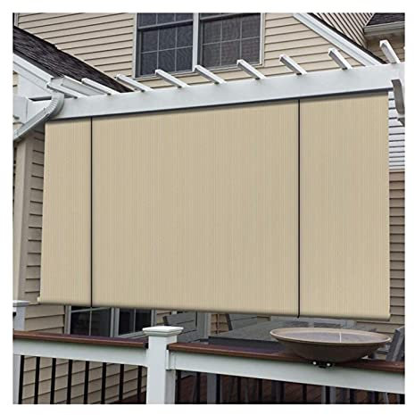 XXIOJUN Äußeres Rollo Jalousien, Lichtfilterung Sichtschutz-Terrassen-Sonnenschutz-Rollo Für Veranda, Pavillon, Balkon, Pergola (Farbe : Beige, Größe : 0.8x2.3m)