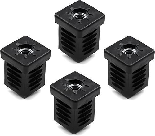 Design61 4x Gewindestopfen Vierkantrohrstopfen 25x25 mm Wandstärke 1-2 mm mit M8 Innengewinde