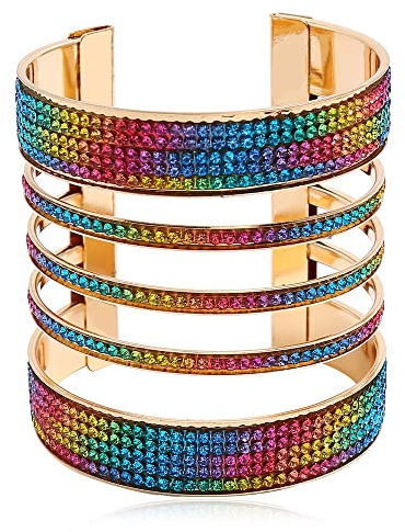 Zlatomu Breiter Armreif Für Frauen, Personalisierte Bunte Mehrschichtige Linien, Offene Armreife, Verstellbare Mode-Punk-Armbänder, Schmuck, Mehrschichtiges, Stapelbares Armband Für Frauen, Bunt