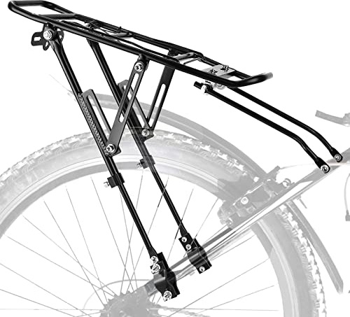 Gepäckträger Mountainbike Aluminiumlegierung, Fahrrad Gepäckträger Einstellbare, Maximalbelastung 30kg, Fahrrad Cargo Carrier Schnellspanner MTB Sattelstütze Zubehör für 24 bis 28 Zoll Fahrräder