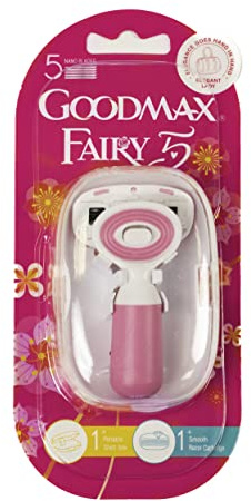 Goodmax Fairy Mini Lady Razor for Women - Travel Size with Case - 5 Nano Blade - Moisture Bar Strip Dual Lubrication