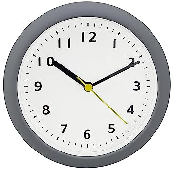 Silent Waterproof Bathroom Clock, Shower Clock, Wall Clock, Silent Non Ticking, Suction Cup Wall Clock, Kitchen Clock