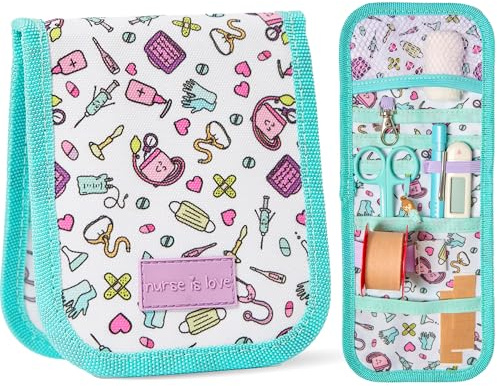 Nurse is Love Krankenschwester Taschenorganizer Farbe Aqua | Krankenschwester Zubehör & Arzt Zubehör. Passen zu Verbandschere | Krankenschwester Geschenke. Wasserfestes Material | Schneller Zugriff