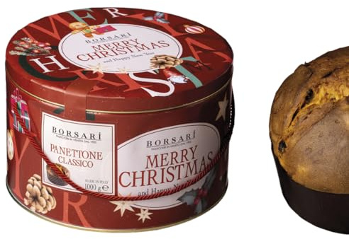 Panettone Classico Borsari Classico Latta Merry Christmas Latta da 1 Kg