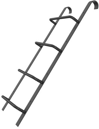 4-Rung Window Well Ladder, Heavy Duty Steel Basement Egress Ladder, Fire Escape for Emergency Home Safety(45.2 Lx17.9 W, Hooked, Matte Black)
