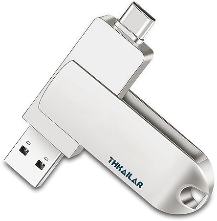 THKAILAR 128GB USB Memory Stick 3.2 with Type A and Type C Ports,Up to 400MB/s Read,USB C Flash Drive Gen 2 Portable SSD External Flash Drive For PC/Android Phone/Macbook(High Speed)