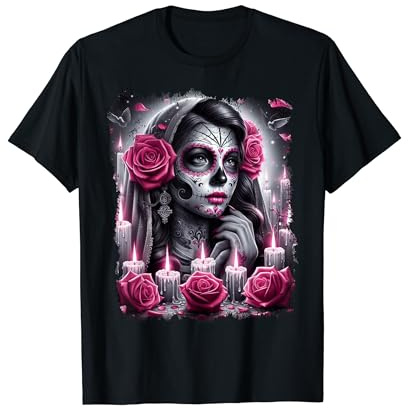 dia de los muertos Messico Morti Uomini Donne Maglietta