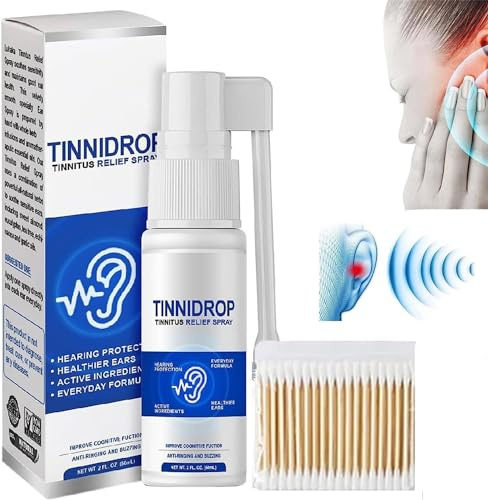 Tinnidrop Tinnitus Relief Spray,2024 New Tinnitus Relief Spray,Tinnitus Relief for Ringing Ears,Tinnitus Relief Device,Relieve Ear Discomfort,Earwax Cleaning Care Spray for Relieves Tinnitus (1 Pcs)