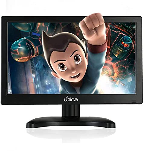 Upinva 13,3 Zoll IPS Monitor CCTV-Kleindisplay unterstützt PC AV HDMI BNC VGA USB Multifunktionseingangsschnittstelle 1920 x 1080 Full HD Monitor mit integrierten Lautsprechern