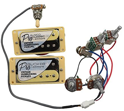 Micros de guitare Alnico Classic Vintage et Pro Bucker Humbucker Pickups Guitare électrique avec faisceau de câblage professionnel Ensemble de micros (Color : Zebra YE)