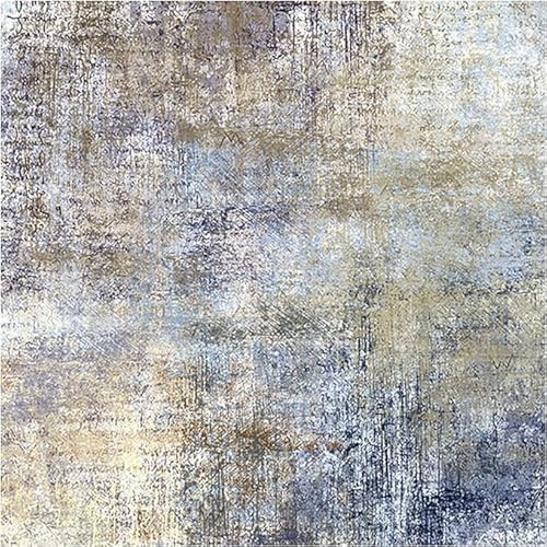 SRTJURFG Teppich Quadratisch rutschfest Waschbar Küchenteppich Abstraktes Design blau Groß Schutzmatten für Wohnzimmer, Flur, Schlafzimmer, Kinderzimmer, 100 x 100 cm