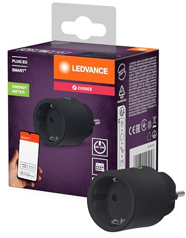 LEDVANCE SMART+ Presa intelligente per interni con tecnologia ZigBee, integra dispositivi tradizionali nella smart home, compatibile con Alexa o Google, nero, confezione da 1