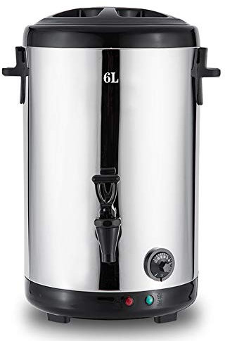 IGHSNZUH Dispensador Comercial de urna de Agua Caliente con Control de Temperatura for café, Caldera y Calentador Termo-Olla de urna de café de Acero Inoxidable de Doble Pared