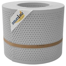 zaun|zu® Premium Sichtschutzstreifen GELOCHT | genarbte Oberfläche | 20% Lochmuster | PP für Doppelstabmatten | Sichtschutz Rolle | Polypropylen | Zaunblende | Made in Germany Lichtgrau 26m