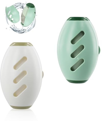 MYLERCT Fusselrolle Wiederverwendbar 2 Stück,10,1 x 6,5 cm Waschbar Reusable Lint Roller, Fusselrolle Kleidung für Kleidung, Hosen, Sofa (Hellgrün und Weiß)