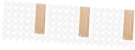DIYEAH 3 Sätze Schokobecher Mit Deckel Pongbälle Halter Für Bonbonsträuße Ball Bulk-schokolade Zuckerwattemaschine Pralinen Milchschokolade Bambus + Acryl 100 Stück * 3