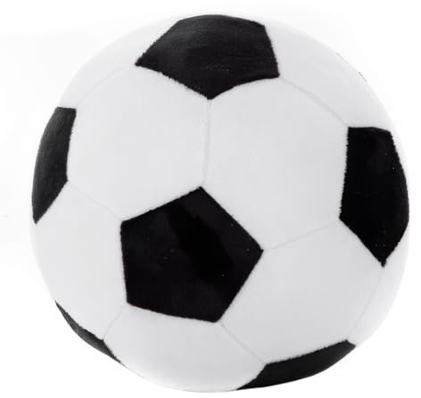 Plüsch Fußball Spielzeug, Plüsch Fußball Kissen 22cm, Fußball Kuscheltier, Stoffball Plüschkissen für Kinderzimmer Dekoration, Fußball Spielzeug Geschenk für Kinder Mädchen Jungen Fußballliebhaber