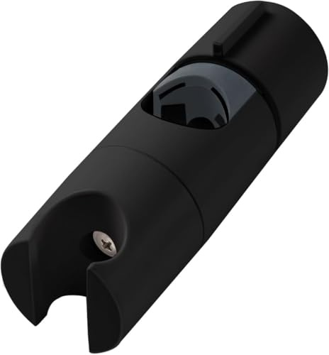 OFFO Support Pommeau de Douche,Support Douchette réglable de 19 à 25 mm de diamètre,Support de Douche pour Barre de Poussée Réglable,Mural Coulissant de Remplacement pour Salle de Bain,Noir
