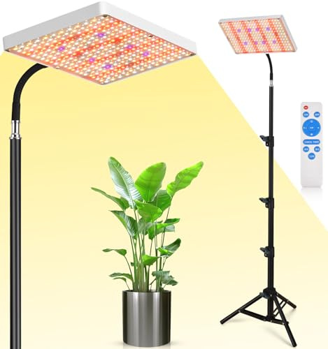 DragonLight Upgraded LED Grow Lights with Stand, Full Spectrum Grow Lamp Dimmable with Remote Control for Greenhouse and Indoor Plant Veg and Flower Growing