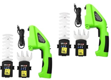 HEMOTON 2 Pezzi Cesoie Per Recinti Elettrici Portata Siepe Batteria Trimmer Elettrico Palmare Cutter Tagliabordi Per Prato Tagliaerba Per Pali Forbici Cesoie Elettriche Per Potatura Lega