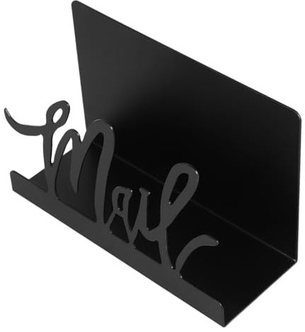 KICHOUSE Schwarzer Metall Briefhalter Eleganter Schreibtisch Organizer Für Briefe Dokumente Notizen Stilvolles Ablagesystem Für Büro Und Zuhause Praktischer Postsortierer Mit Modernem