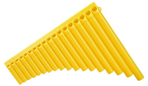Panflöte, Holzriemen Design, 18 Pan Flöten,Leicht zu Erlernen ABS Holzblasinstrumente Panflötenmusik Holzblasinstrumente Traditionelle Musikinstrumente Für Kinder Erwachsene Anfänger (Gelb)