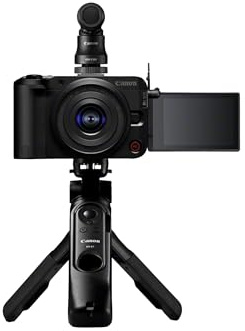 Canon EOS R50 V Matériel pour Créateurs de Contenu- Kit vlogging - Appareil pour Le Vlog Compatible avec l'Objectif Canon RF | Vlog et Voyage | Connexion Bluetooth