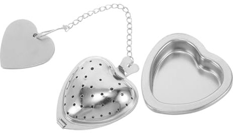 MUCKLILY Tea Infuser Creative Design Heart Shaped Stainless Steel with Ultrafine Mesh and Drip Bowl Multifunctional Tea Strainer for Home and Travel Use