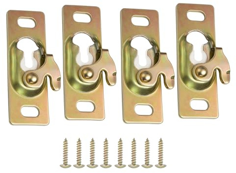 4pcs Iron Sliding Door Bracket Clips High Performance Mounting Hardware Easy Installations for 1/4 3/8 Inch Nut Easy Installation Door Suspension Plates
