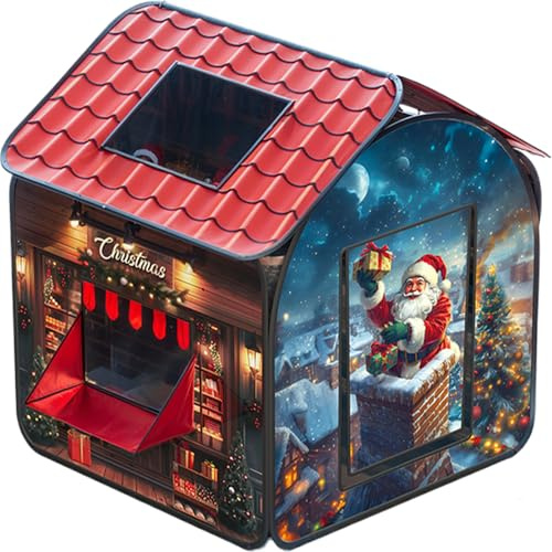 Lawnrden Kids Tent, Christmas Kids Playhouse with Windows, 33x33x37 Inch Cloth Toddler Tent for Xmas Birthday Gifts|Play Tents Tunnels