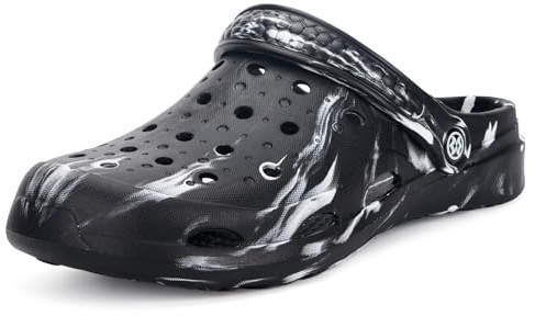 Zuecos Hombre Mujer Zapatillas de Playa Piscina, Negro, 38/39