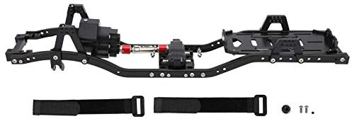 plplaaoo 1/10 RC Car 313 Radstand CNC-Metallrahmen Freischneidendes Frontlader-Getriebezubehör Universelles Design für SCX10 90046 90046-Modelle Aluminiumlegierungsmaterial 3 Farben (Schwarz)