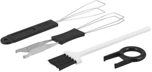 Operitacx Tastenkappenabzieher 4 Stück aus Kunststoff und Metall, Kompakt | Einzelkopfclip, Doppelkopfclip und Bürste, für Mechanische Tastaturen, Leicht, zur Reparatur der Tasten