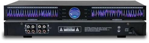 Audio Equalizer, Stereo Graphic Equalizer with 10 Preset Effects, Dual Channel Rack Mount, Automatic Noise Reduction, Hifi Home EQ Tuning