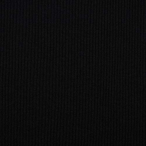 Bündchenware, rundgestrickte Schlauchware, Grobstrick in Farbe Schwarz - Hipster Bündchen, 50 cm