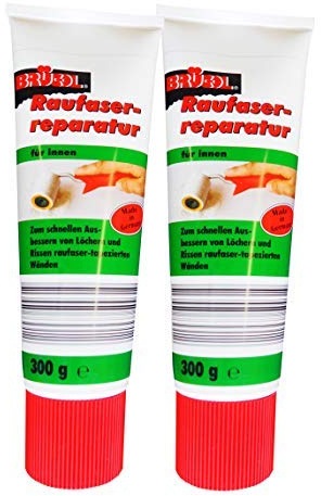 Preisjubel 2 x Brücol Raufaserreparatur für innen 300g, Fertig-Spachtel, Reparaturspachtel, Weiß