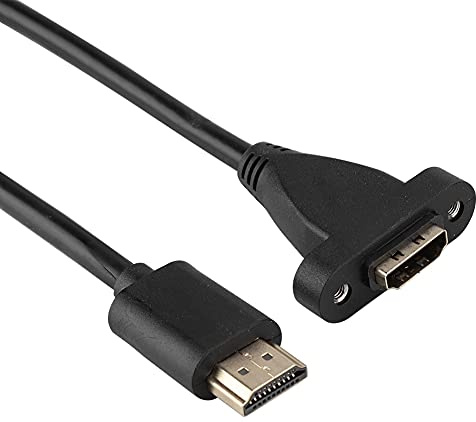Lazmin HDMI mâle à Extension Femelle, HDMI mâle à câble Haute Extension Femelle à sur Panneau à vis avec Trou de Fixation(1,2 m)