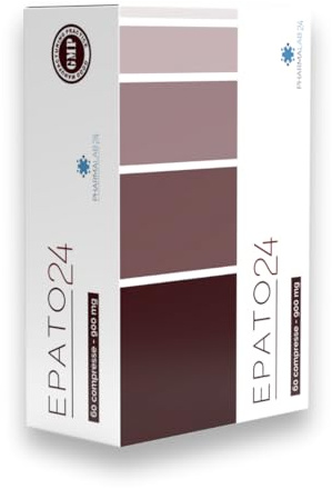 Pharmalab24 Epato24 | Integratore Fegato Grasso, 60 cpr x 900 mg | Integratore Alimentare per Steatosi Fegato, Disintossicante Forte con Carciofo e Cardo