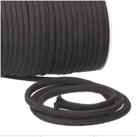 Turnbeutelliebe® Baumwollkordel 8mm Grau - robuste Bastelschnur Meterware - Dickes Baumwollseil für Turnbeutel, Taschen & Hosen - geflochtene Schnur individuell zuschneidbar - Makramee-Kordel (1 m)