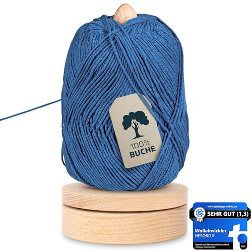 Wollabwickler Holz kugelgelagert als Wollhalter, Garnhalter - für knotenfreies, gleichmäßiges Stricken und Häkeln