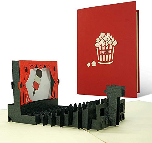 Diese-Klappkarten Kinogutschein I Gutschein oder Einladung Kinobesuch oder Filmeabend | Gutscheinkarte |Geburtstagskarte, Geschenkidee, Geschenk, H34