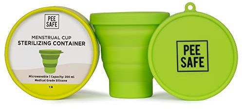 Pee Safe Sterilizer Menstrual Cup Cup (1N) | Made with Medical Grade Silicone | Microwave, Compact and User Friendly